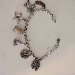 Brighton Silver "California" Charm Bracelet with Gold Accents